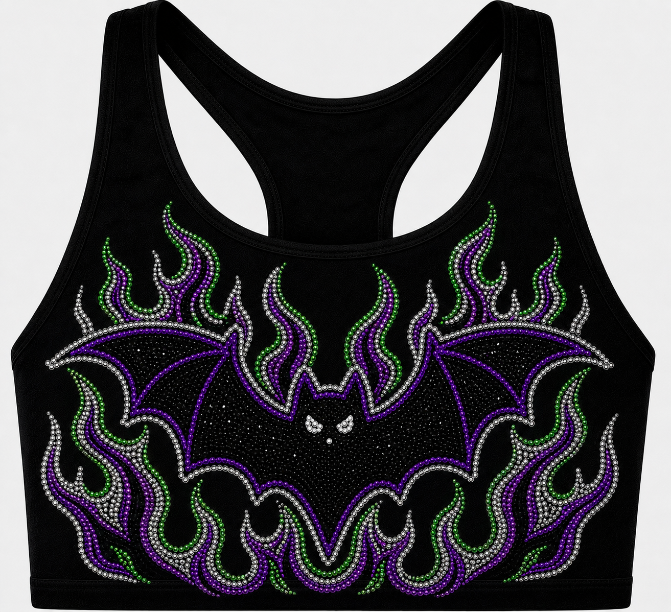 Rhinestone Bat Bra Top Adult