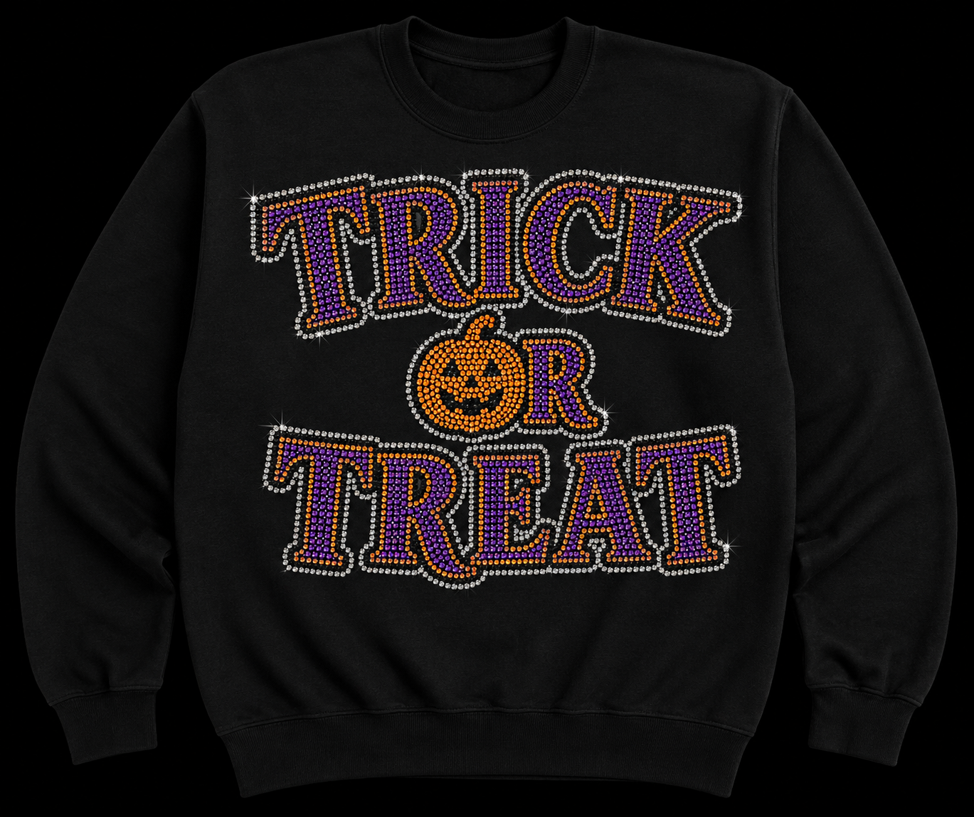 Rhinestone Trick Or Treat Crew neck Adult