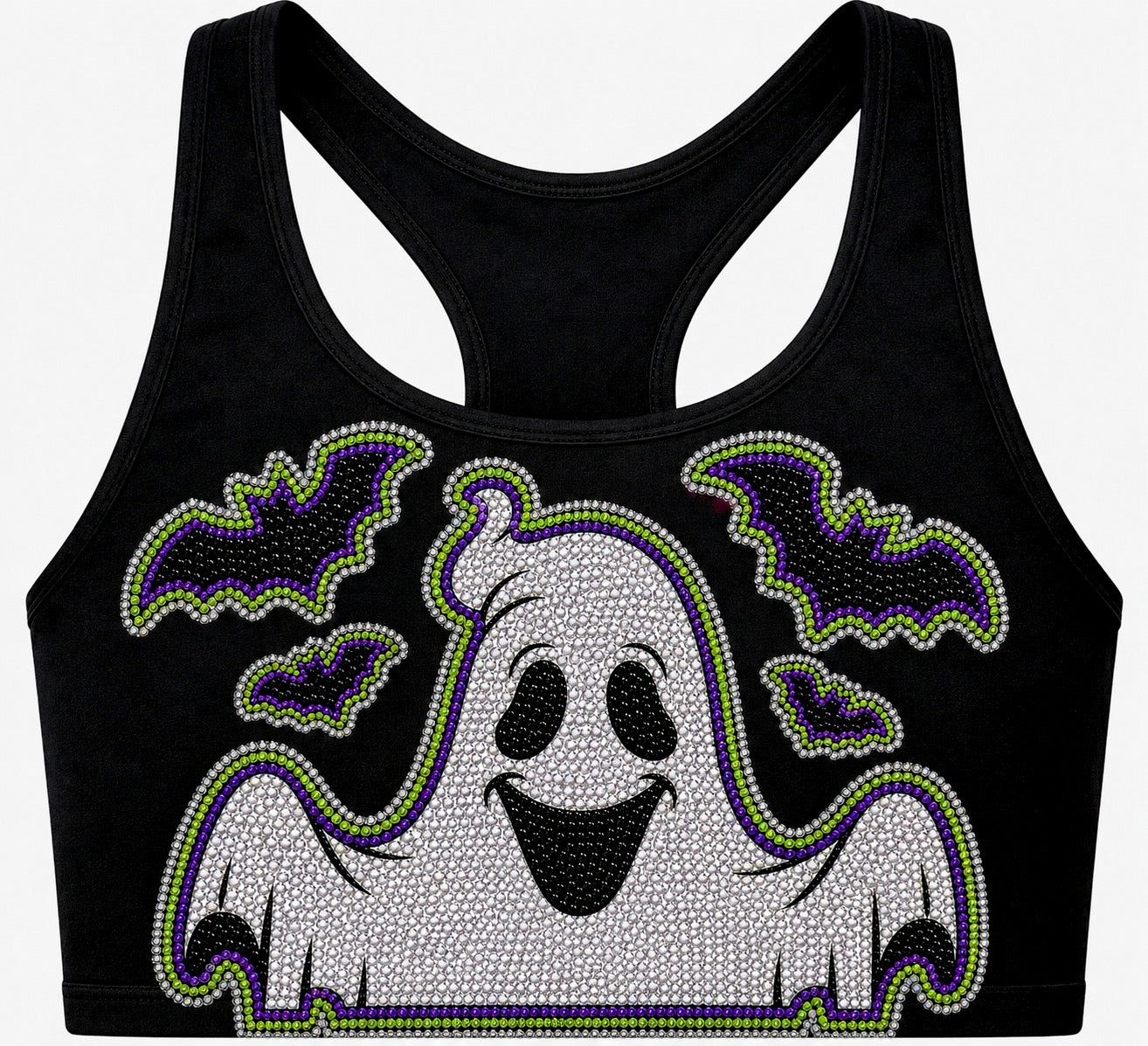 Rhinestone Ghost Bra Top Adult